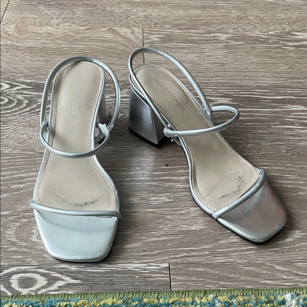 Marc Fisher Metallic Silver Heels